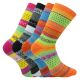Hygge Socken mit flauschiger Wolle im fröhlich bunten Skandinavien Design - 2 Paar