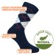 Butterweiche karierte Modal-Socken navy-mix ohne Gummidruck Thumbnail
