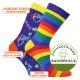 Knallbunte Regenbogen-Ringel-Strümpfe Love Peace Socken mit viel Baumwolle Thumbnail
