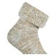 Extra dicke warme Kuschel Wolle Socken THERMO mit Umschlag beige