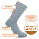 Kuschelig warme Merino- und Kaschmir Wolle Luxus Socken grau-melange