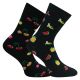 Lustige schwarze Motiv Socken bunter Obstgarten Kirsche, Ananas, Banane und Co. mit viel Baumwolle Thumbnail