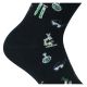 Schwarze Motiv Socken mit lustigen LABOR Utensilien Mikroskop Reagenzglas