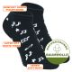 Schwarze Sneaker Motiv Socken mit weißem Notenschlüssel- und Notendesign Komfortbündchen