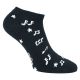 Schwarze Sneaker Motiv Socken mit weißem Notenschlüssel- und Notendesign Komfortbündchen Thumbnail