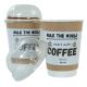Lustige Socken Geschenkidee COFFEE TO GO 2 Paar Motivsocken im Kaffeebecher