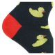 Motiv-Socken aus Baumwolle quietschiger gelber Enten-Spaß auf schwarz