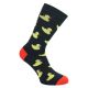 Motiv-Socken aus Baumwolle quietschiger gelber Enten-Spaß auf schwarz Thumbnail