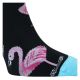 Schwarze Motivsocken mit lustigen pinken Flamingos mit viel Baumwolle