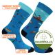 Blaue Motiv Socken Petri Heil Angler-Glück Fisch mit viel Baumwolle Thumbnail