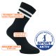 Schwarze stylische Crew Socks Sportsocken mit weißen Ringeln - 2 Paar Thumbnail