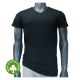Schwarze T-Shirts aus 100% nachhaltiger Baumwolle V-Ausschnitt CAMANO - 2 Stück Thumbnail