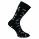 Schwarze Motiv Socken mit Musiknoten und Notenschlüsseln mit viel Baumwolle Thumbnail