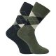 Socken mit Argyle Karo Muster Camano ohne Gummidruck olive melange - 2 Paar Thumbnail