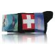 Socken Schwarz Schweiz-Motiv Kreuz weiss auf rot - 3 Paar