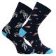 Space Rockets Motiv Socken Raketen + Astronauten Weltall dunkelblau mit viel Baumwolle Thumbnail