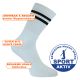 Stylische Crew Socks Sportsocken weiß mit schwarzen Ringeln mit viel Baumwolle Thumbnail