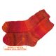 Warme Unikat Lieblings-Wollsocken im Skandinavien-Style wie handgestrickt mit Umschlag orange-pink