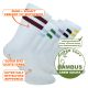 Weiße Crew Socks Tennissocken mit bunten Ringeln supersofte Bambus-Viskose
